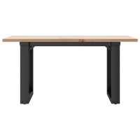 Produktbild för Soffbord O-ram 80x50x40 cm massiv furu och stål