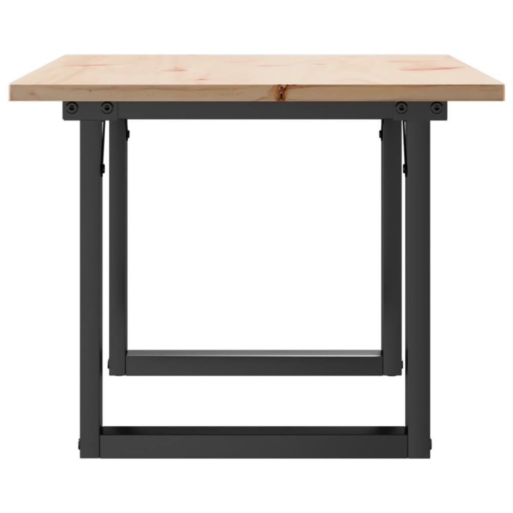 Produktbild för Soffbord O-ram 80x50x40 cm massiv furu och stål