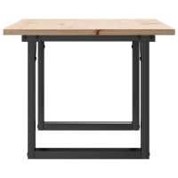 Produktbild för Soffbord O-ram 80x50x40 cm massiv furu och stål