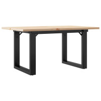 Produktbild för Soffbord O-ram 80x50x40 cm massiv furu och stål