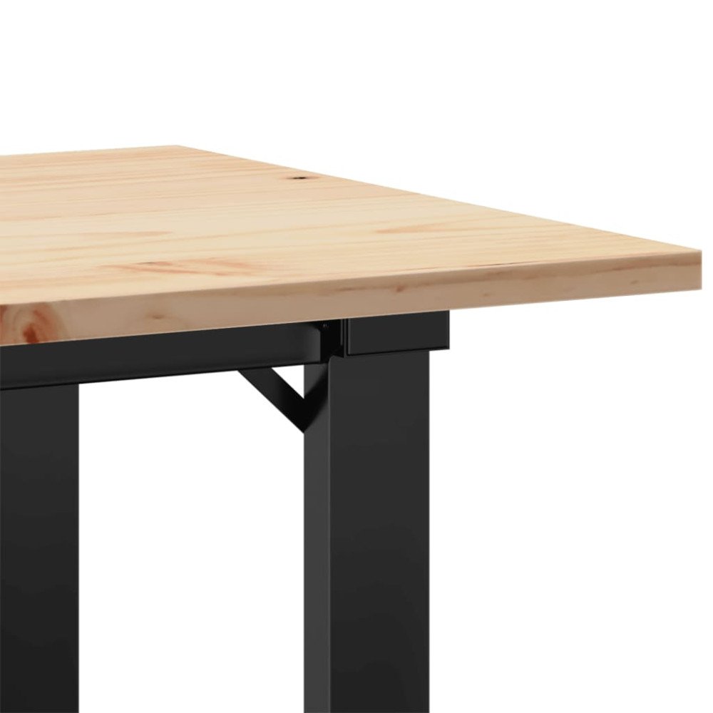 Produktbild för Soffbord O-ram 80x50x40 cm massiv furu och stål