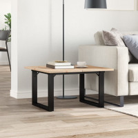 Produktbild för Soffbord O-ram 60x60x40 cm massiv furu och stål