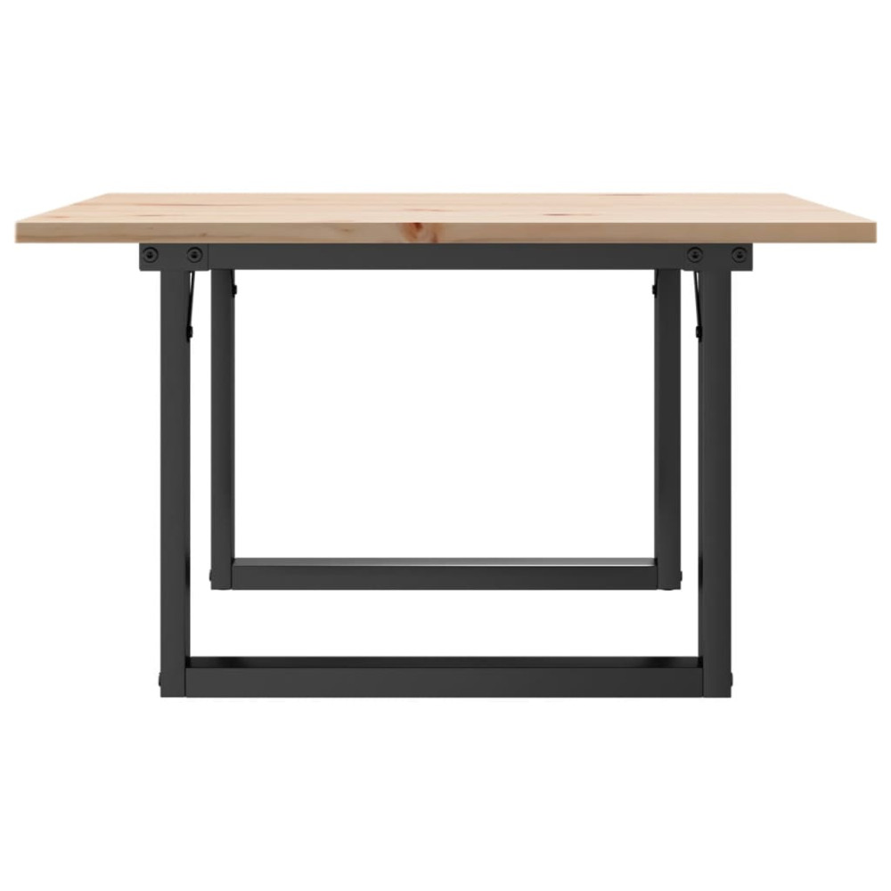 Produktbild för Soffbord O-ram 60x60x40 cm massiv furu och stål