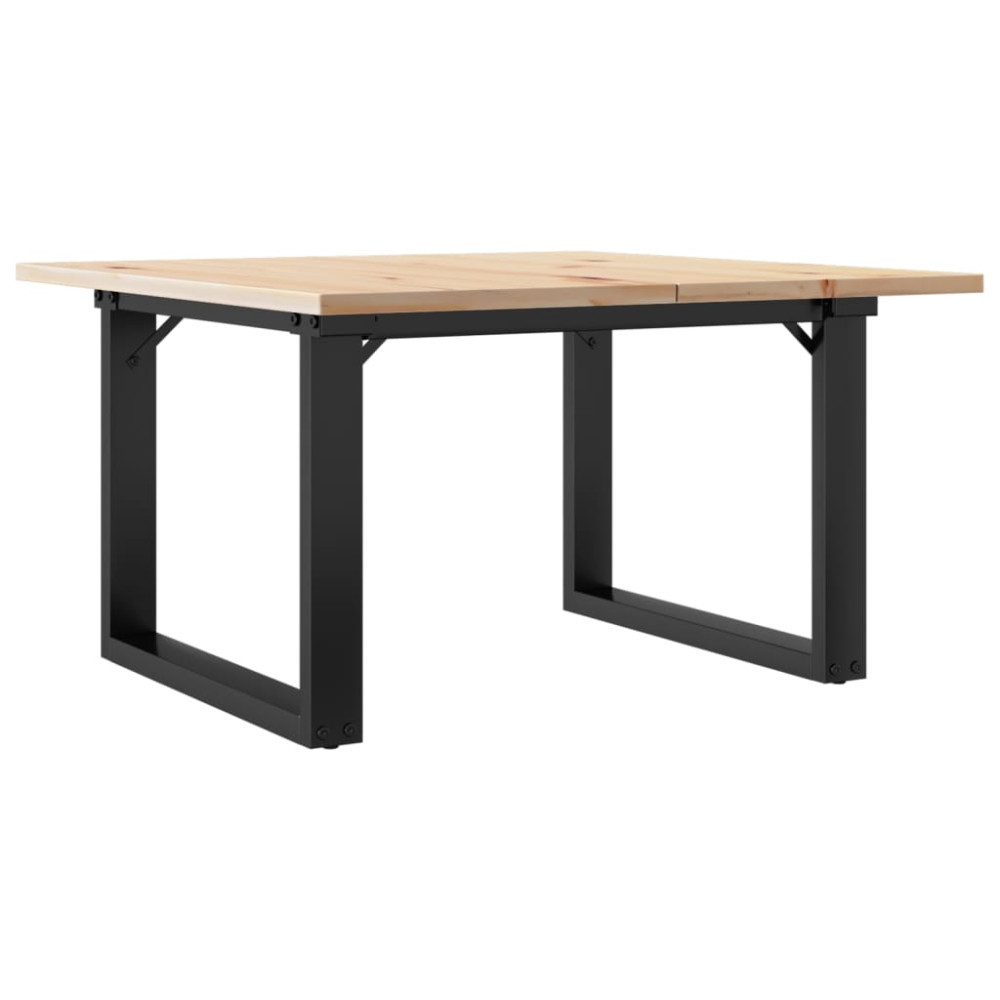 Produktbild för Soffbord O-ram 60x60x40 cm massiv furu och stål