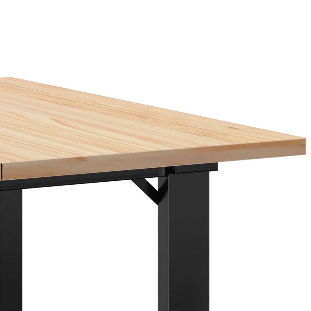 Produktbild för Soffbord O-ram 60x60x40 cm massiv furu och stål