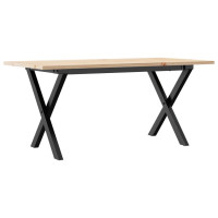 Produktbild för Soffbord X-ram 100x50x45 cm massiv furu och stål