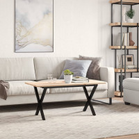 Produktbild för Soffbord X-ram 100x50x45 cm massiv furu och stål