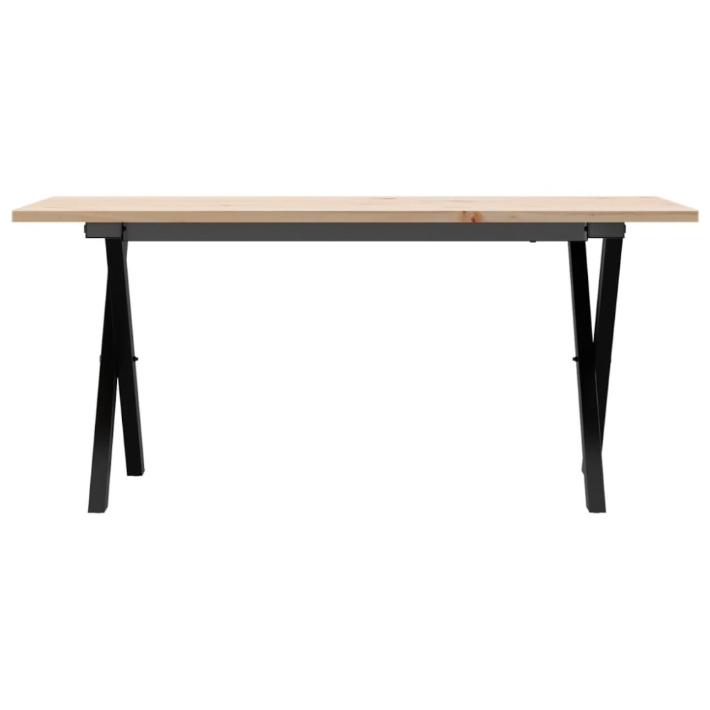 Produktbild för Soffbord X-ram 100x50x45 cm massiv furu och stål