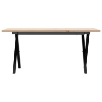 Produktbild för Soffbord X-ram 100x50x45 cm massiv furu och stål