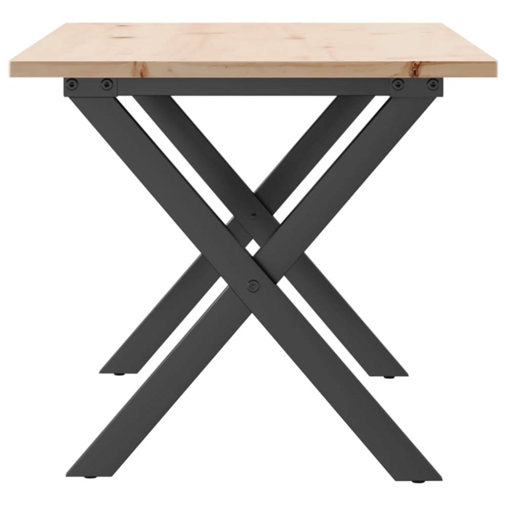 Produktbild för Soffbord X-ram 100x50x45 cm massiv furu och stål