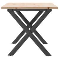 Produktbild för Soffbord X-ram 100x50x45 cm massiv furu och stål