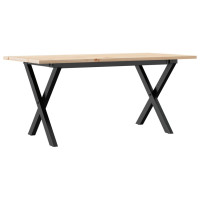 Produktbild för Soffbord X-ram 100x50x45 cm massiv furu och stål
