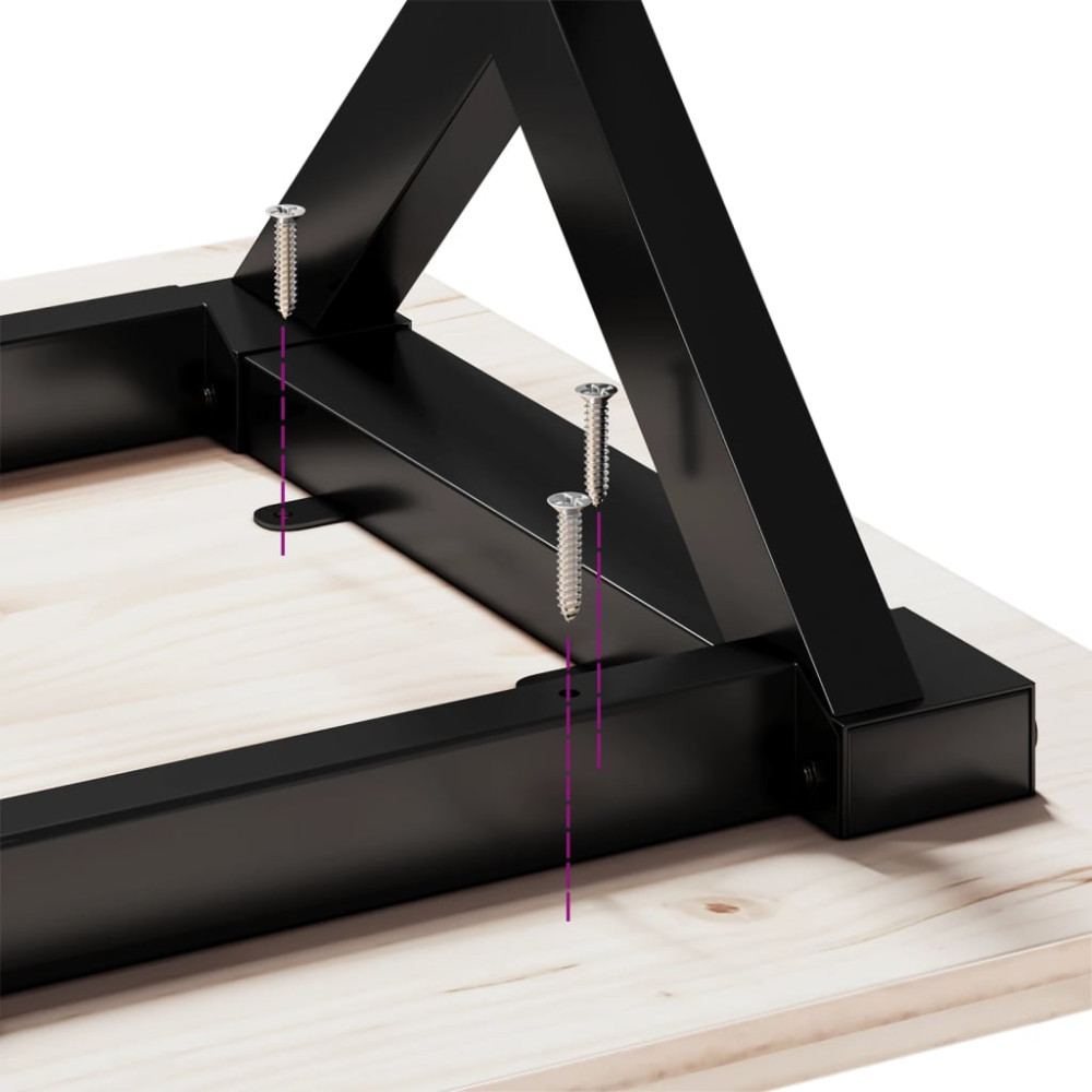 Produktbild för Soffbord X-ram 100x50x45 cm massiv furu och stål
