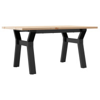 Produktbild för Soffbord Y-ram 80x50x40 cm massiv furu och stål