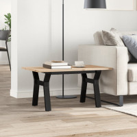 Produktbild för Soffbord Y-ram 80x50x40 cm massiv furu och stål