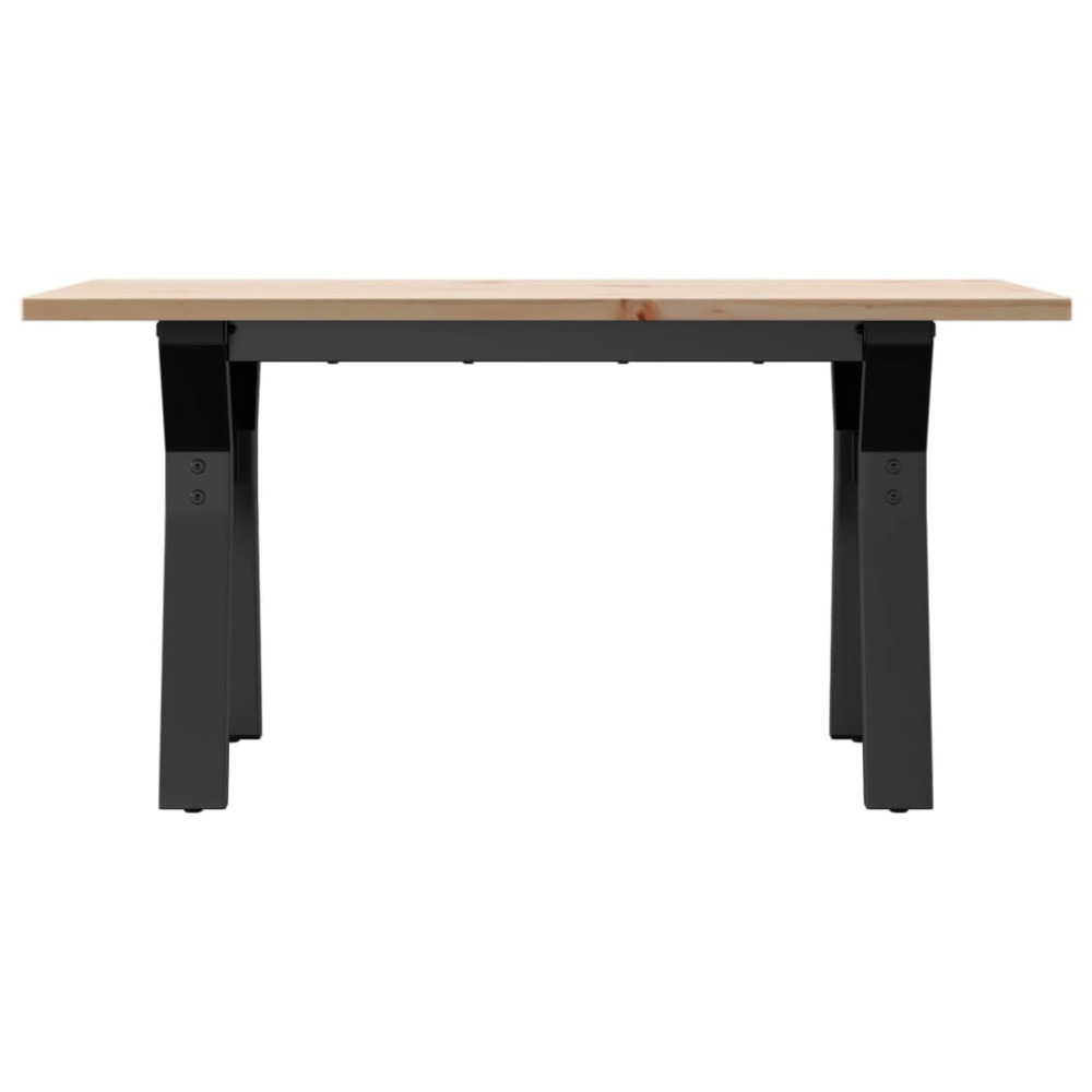 Produktbild för Soffbord Y-ram 80x50x40 cm massiv furu och stål