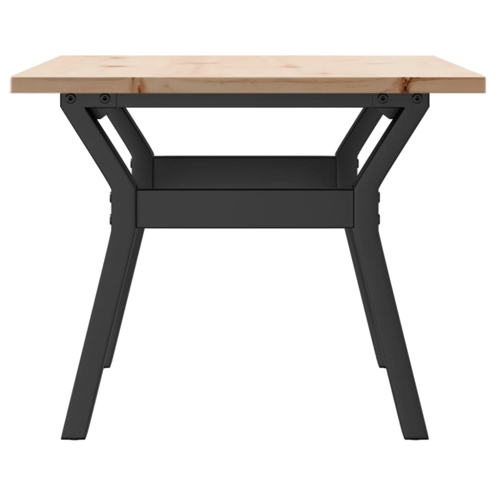 Produktbild för Soffbord Y-ram 80x50x40 cm massiv furu och stål