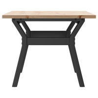 Produktbild för Soffbord Y-ram 80x50x40 cm massiv furu och stål