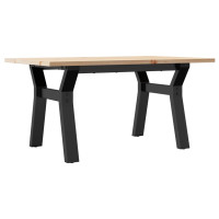 Produktbild för Soffbord Y-ram 80x50x40 cm massiv furu och stål