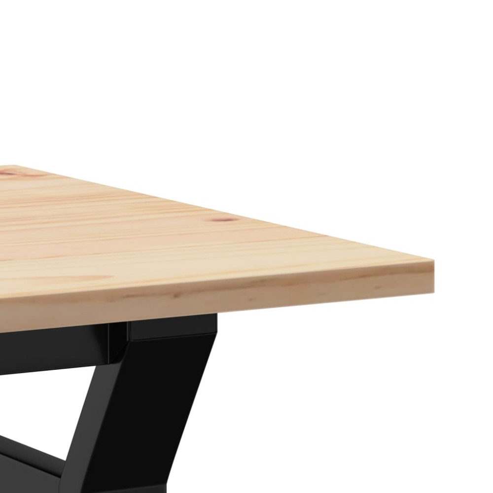 Produktbild för Soffbord Y-ram 80x50x40 cm massiv furu och stål
