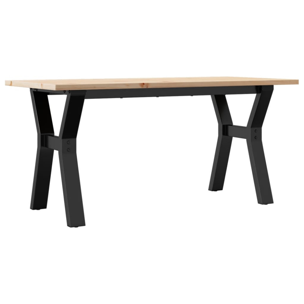 Produktbild för Soffbord Y-ram 100x50x45 cm massiv furu och stål