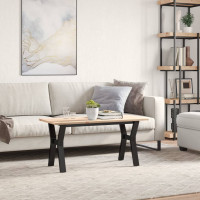 Produktbild för Soffbord Y-ram 100x50x45 cm massiv furu och stål
