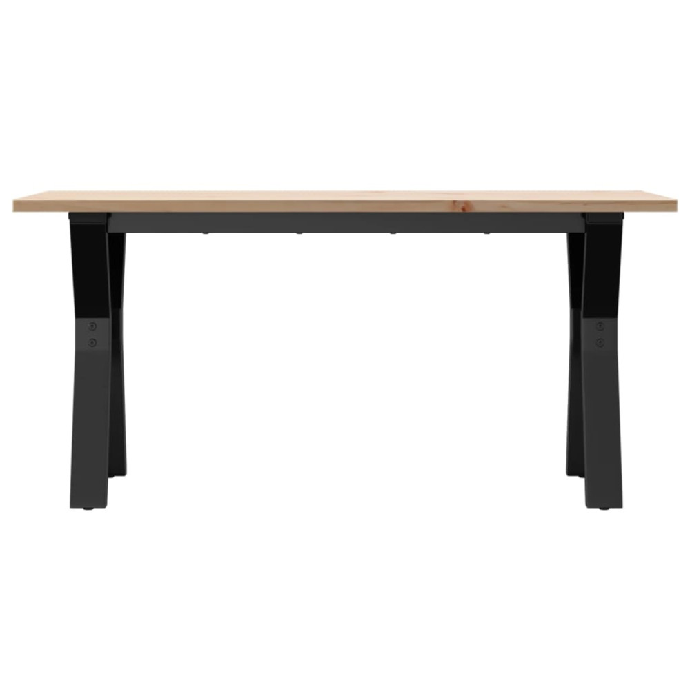 Produktbild för Soffbord Y-ram 100x50x45 cm massiv furu och stål