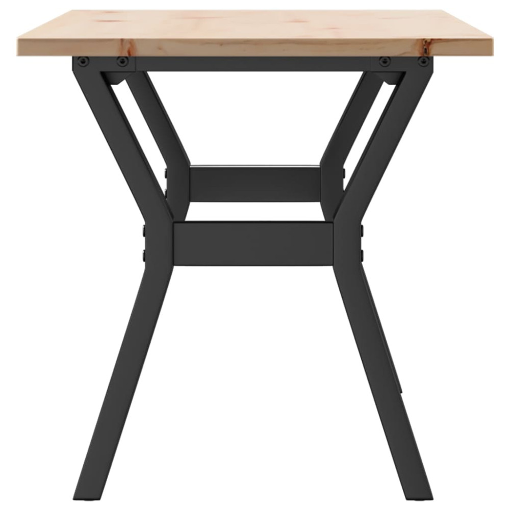 Produktbild för Soffbord Y-ram 100x50x45 cm massiv furu och stål