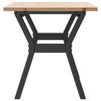Produktbild för Soffbord Y-ram 100x50x45 cm massiv furu och stål