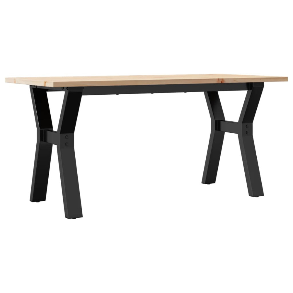 Produktbild för Soffbord Y-ram 100x50x45 cm massiv furu och stål