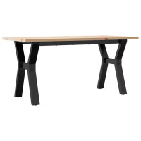 Produktbild för Soffbord Y-ram 100x50x45 cm massiv furu och stål
