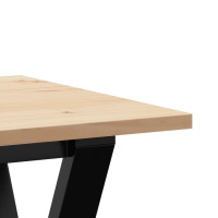 Produktbild för Soffbord Y-ram 100x50x45 cm massiv furu och stål