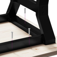 Produktbild för Soffbord Y-ram 100x50x45 cm massiv furu och stål
