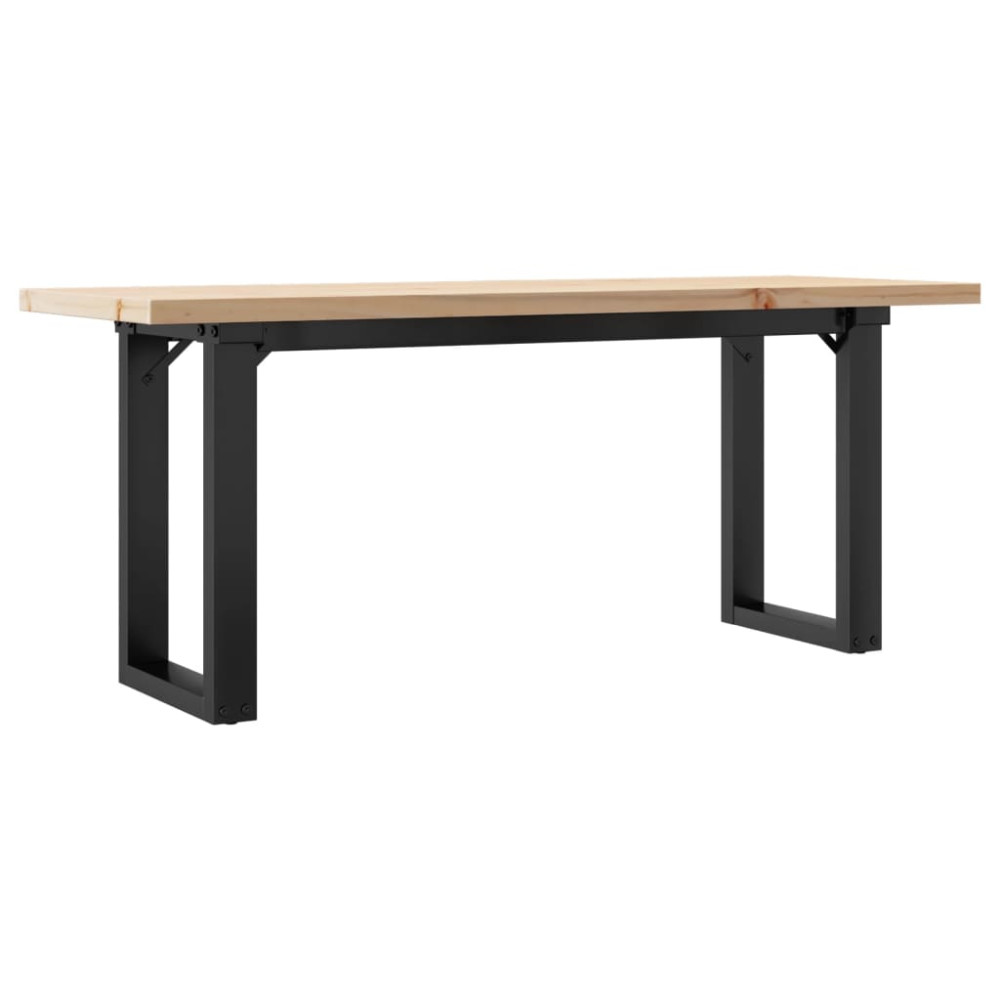 Produktbild för Soffbord O-ram 110x40x45,5 cm massiv furu och stål