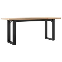 Produktbild för Soffbord O-ram 110x40x45,5 cm massiv furu och stål