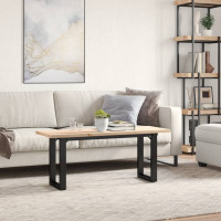 Produktbild för Soffbord O-ram 110x40x45,5 cm massiv furu och stål