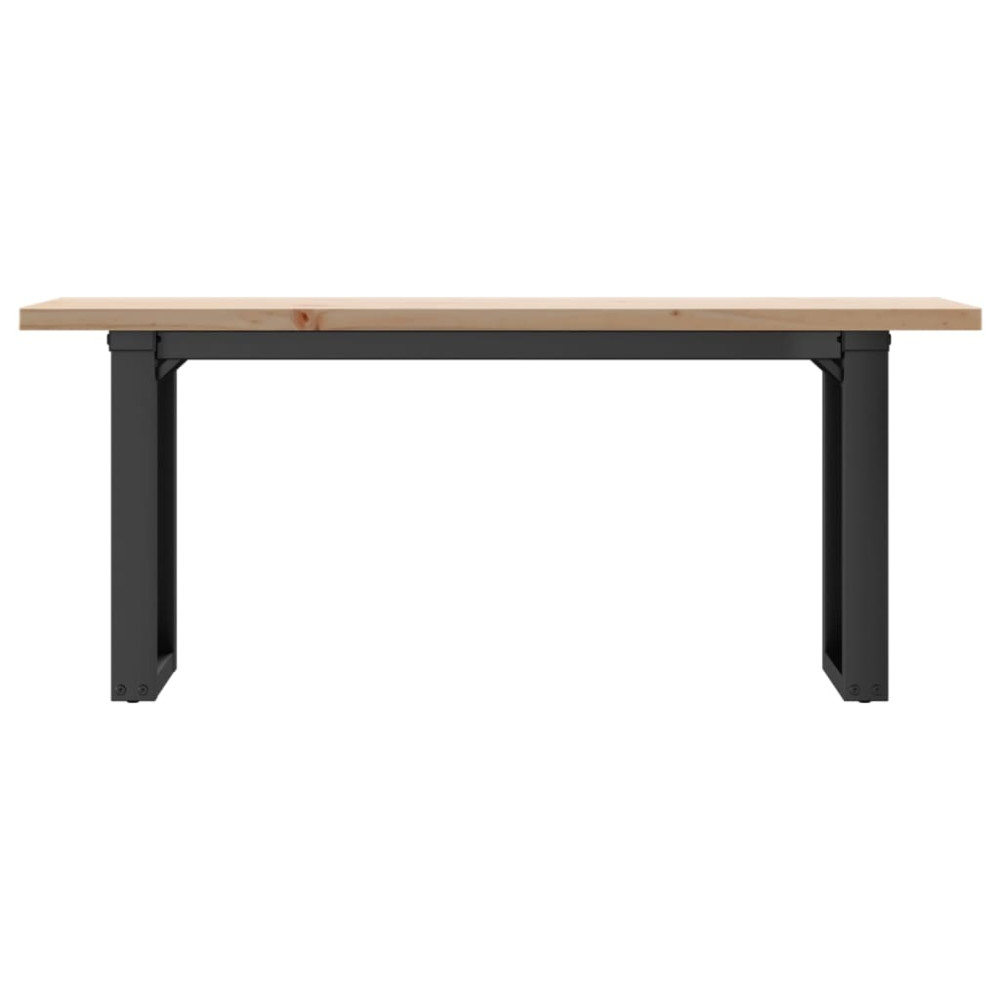 Produktbild för Soffbord O-ram 110x40x45,5 cm massiv furu och stål