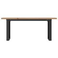 Produktbild för Soffbord O-ram 110x40x45,5 cm massiv furu och stål