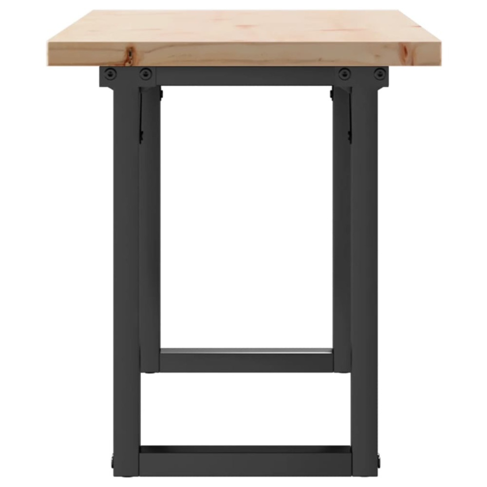 Produktbild för Soffbord O-ram 110x40x45,5 cm massiv furu och stål