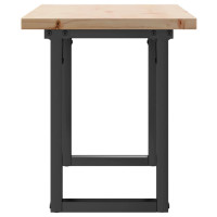 Produktbild för Soffbord O-ram 110x40x45,5 cm massiv furu och stål