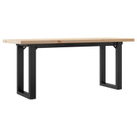 Produktbild för Soffbord O-ram 110x40x45,5 cm massiv furu och stål