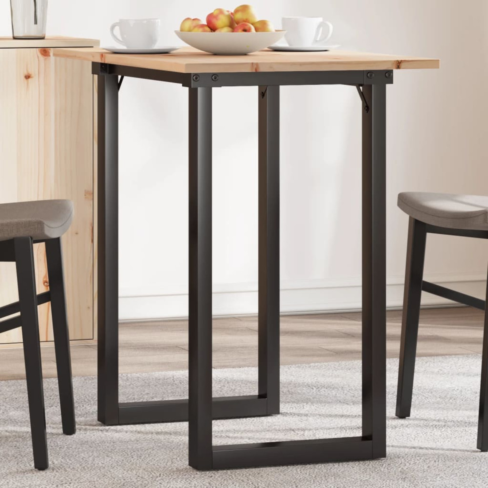Produktbild för Matbord O-ram 80x50x75,5 cm massiv furu och stål