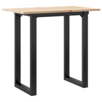 Produktbild för Matbord O-ram 80x50x75,5 cm massiv furu och stål