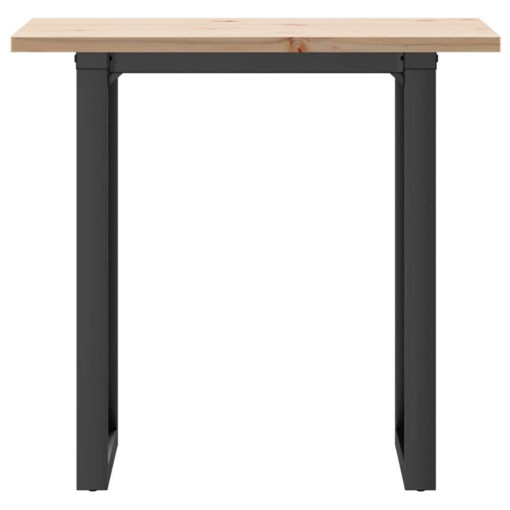 Produktbild för Matbord O-ram 80x50x75,5 cm massiv furu och stål