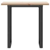Produktbild för Matbord O-ram 80x50x75,5 cm massiv furu och stål