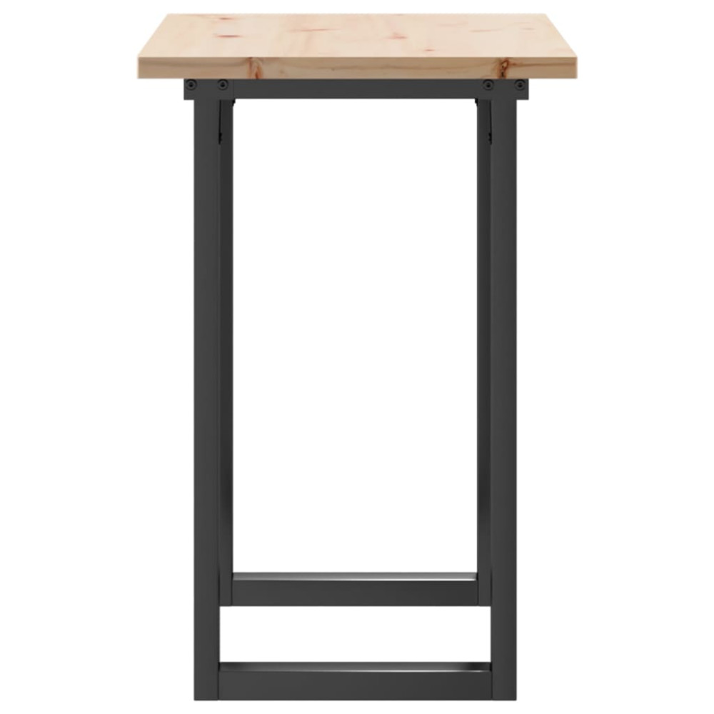 Produktbild för Matbord O-ram 80x50x75,5 cm massiv furu och stål