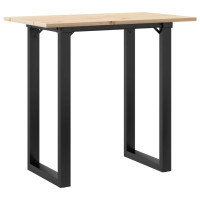 Produktbild för Matbord O-ram 80x50x75,5 cm massiv furu och stål
