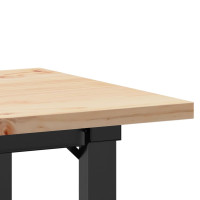 Produktbild för Matbord O-ram 80x50x75,5 cm massiv furu och stål