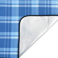 Produktbild för Picknickfilt vikbar blå pläd 200x200 cm sammet