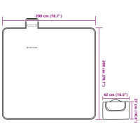 Produktbild för Picknickfilt vikbar blå pläd 200x200 cm sammet